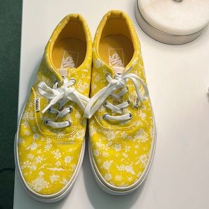 Women’s 9.5 Yellow Floral Vans